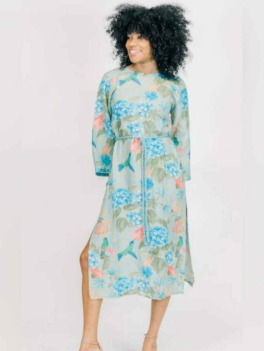 Victoria Dunn Marigold NWT Small Floral Print Tie-Back Dress PTP 20